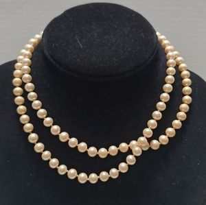 VTG "G Silver" Faux Pearl Necklace